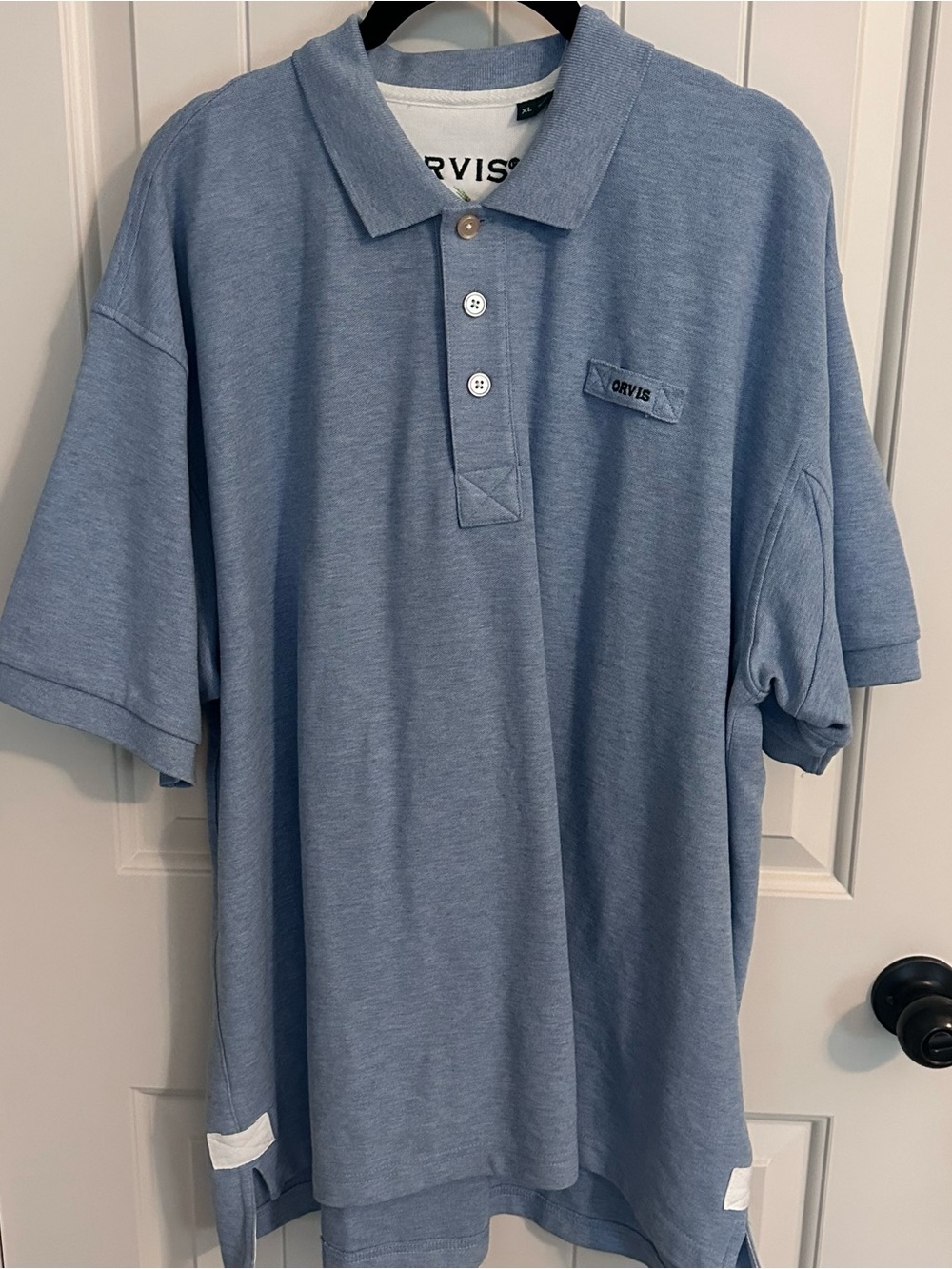 Orvis Men’s Polo Shirt XL Blue Cotton Short Sleeve Casual